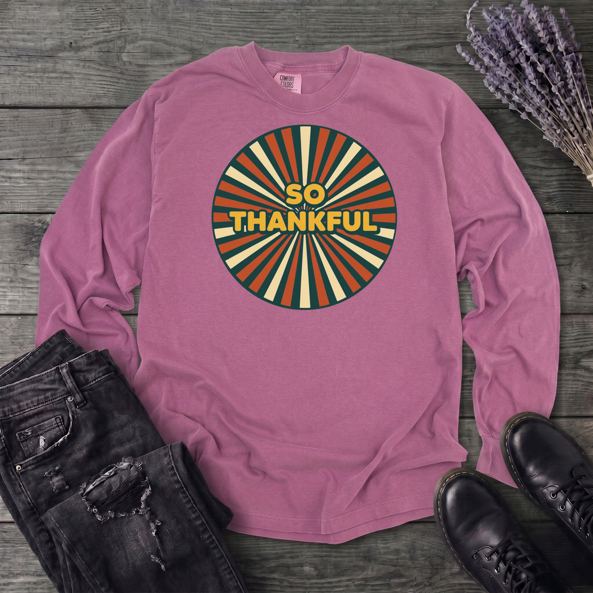 So Thankful Sunburst Long Sleeve T-Shirt