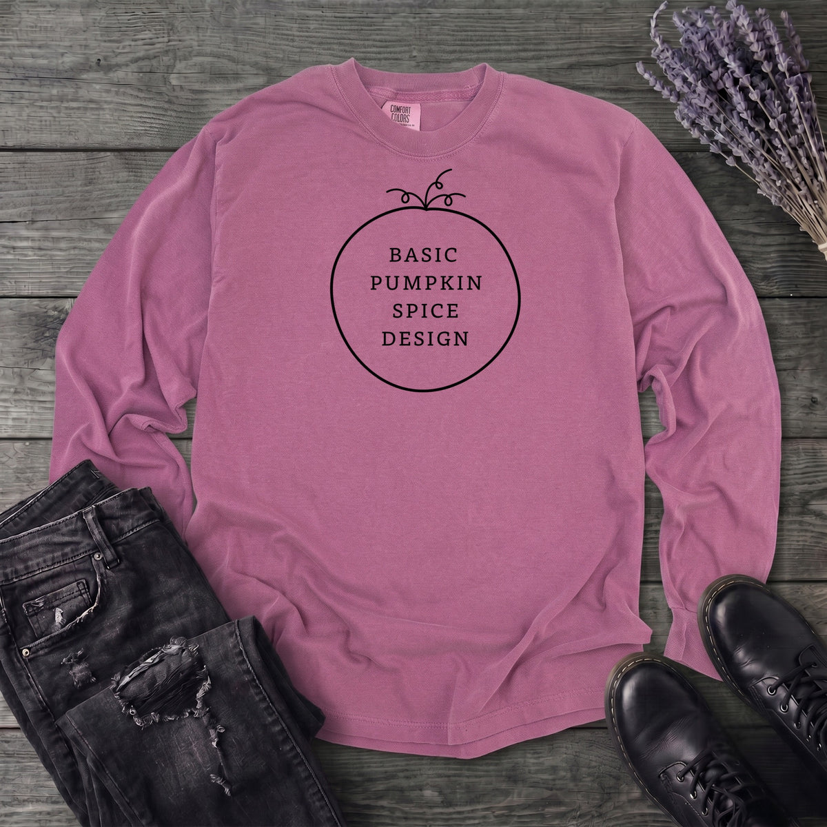 Basic Pumpkin Spice Design Long Sleeve T-Shirt