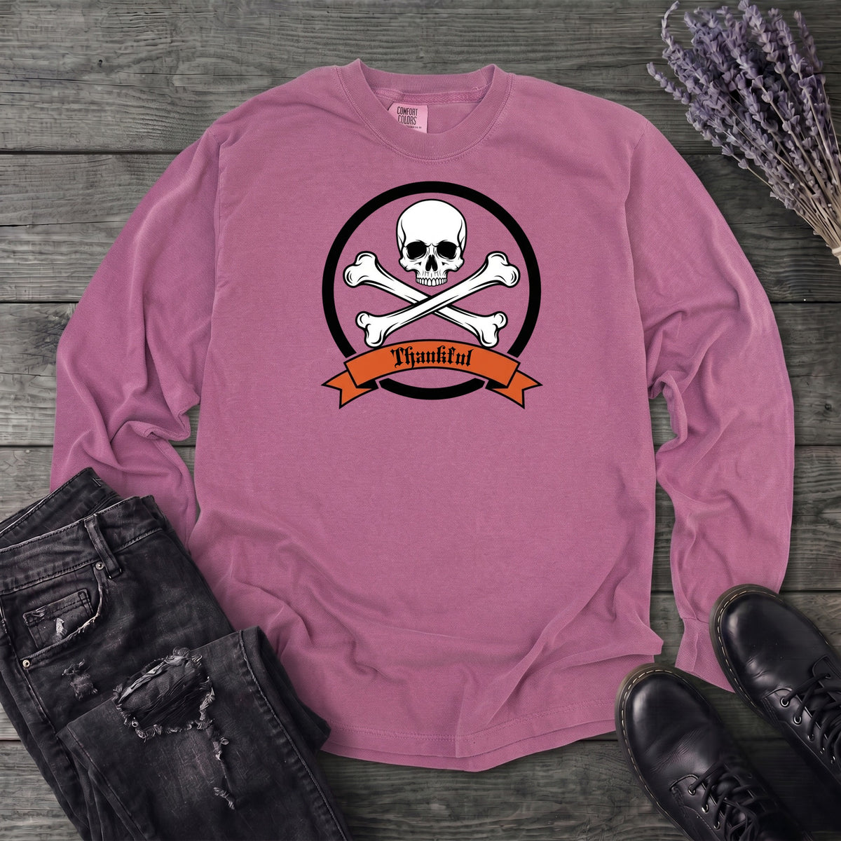 Thankful Crossbones Long Sleeve T-Shirt