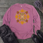 autumn leaves mandala Long Sleeve T-Shirt