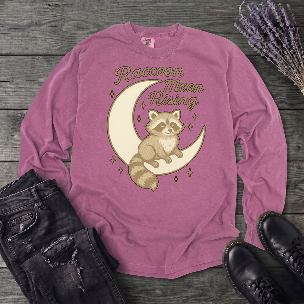 Raccoon Moon Rising Long Sleeve T-Shirt