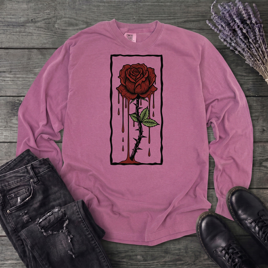 dripping rose Long Sleeve T-Shirt