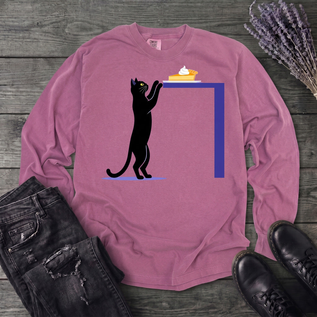 Black Cat Pumpkin Pie Long Sleeve T-Shirt