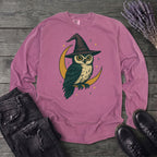 crescent moon witch owl Long Sleeve T-Shirt
