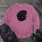 black_cat_beanie Long Sleeve T-Shirt