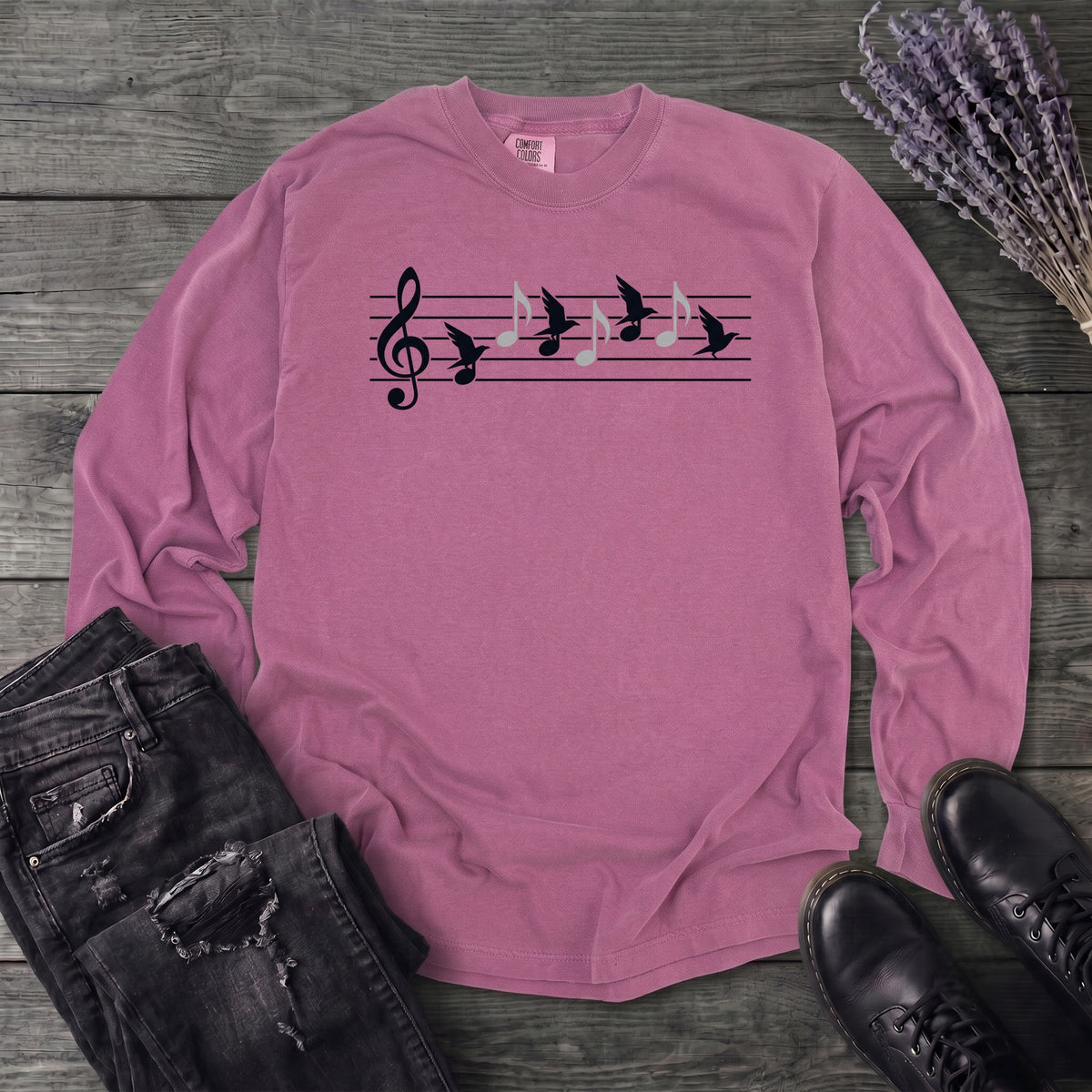 Music In Flight Long Sleeve T-Shirt