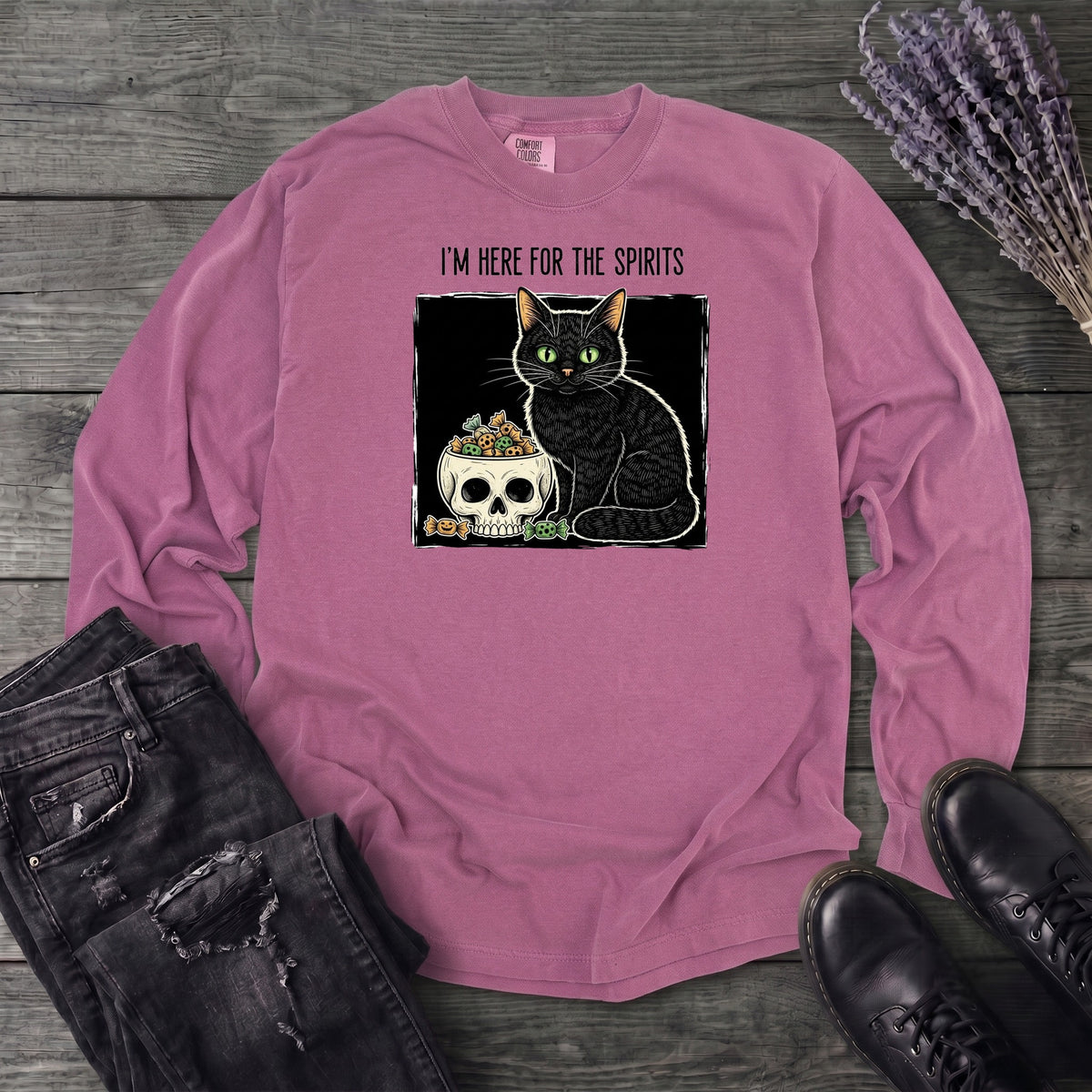 Here For The Spirits Long Sleeve T-Shirt