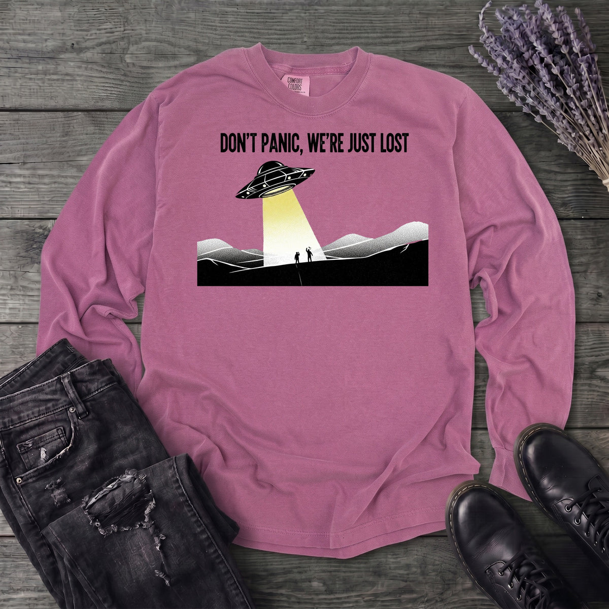 Dont Panic Were Lost Long Sleeve T-Shirt