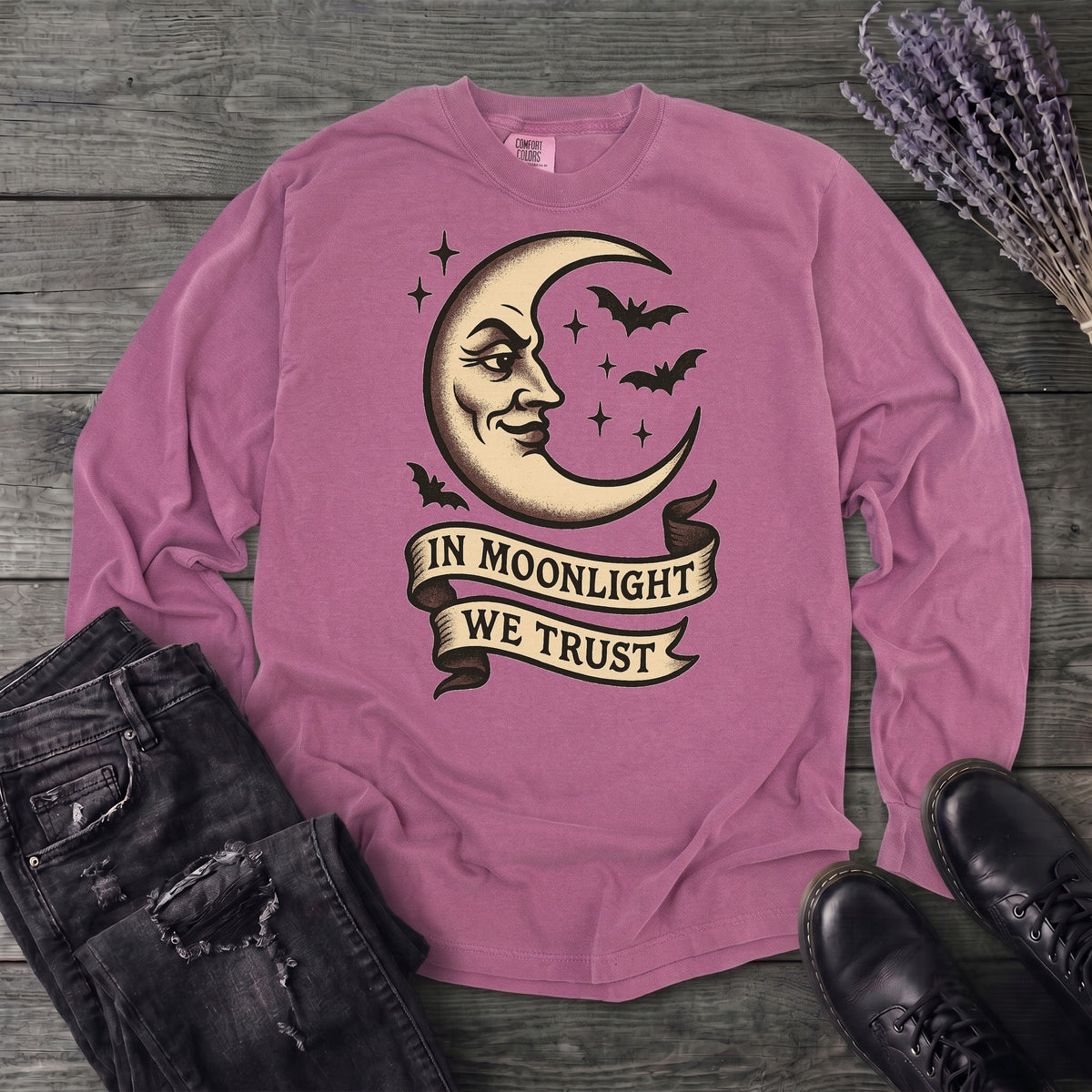 In Moonlight We Trust Long Sleeve T-Shirt