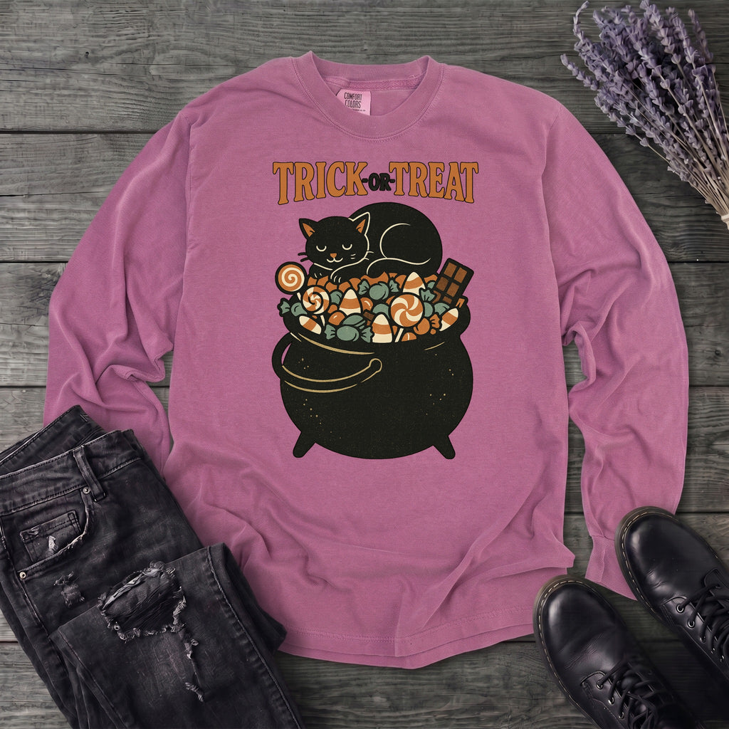 Trick Or Treat Candy Cauldron Long Sleeve T-Shirt