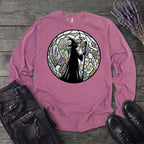 stained glass botanical witch Long Sleeve T-Shirt