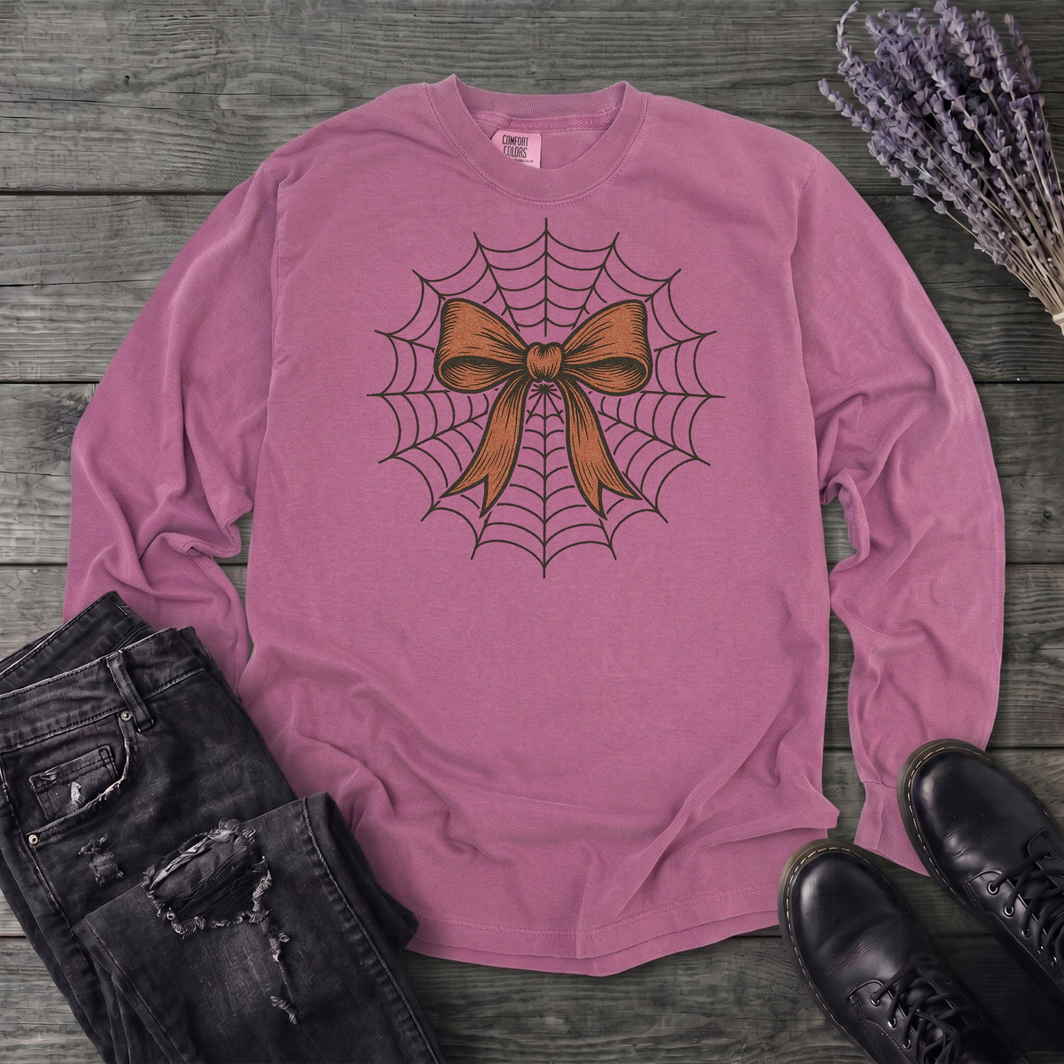 Spiderweb Bow Long Sleeve T-Shirt