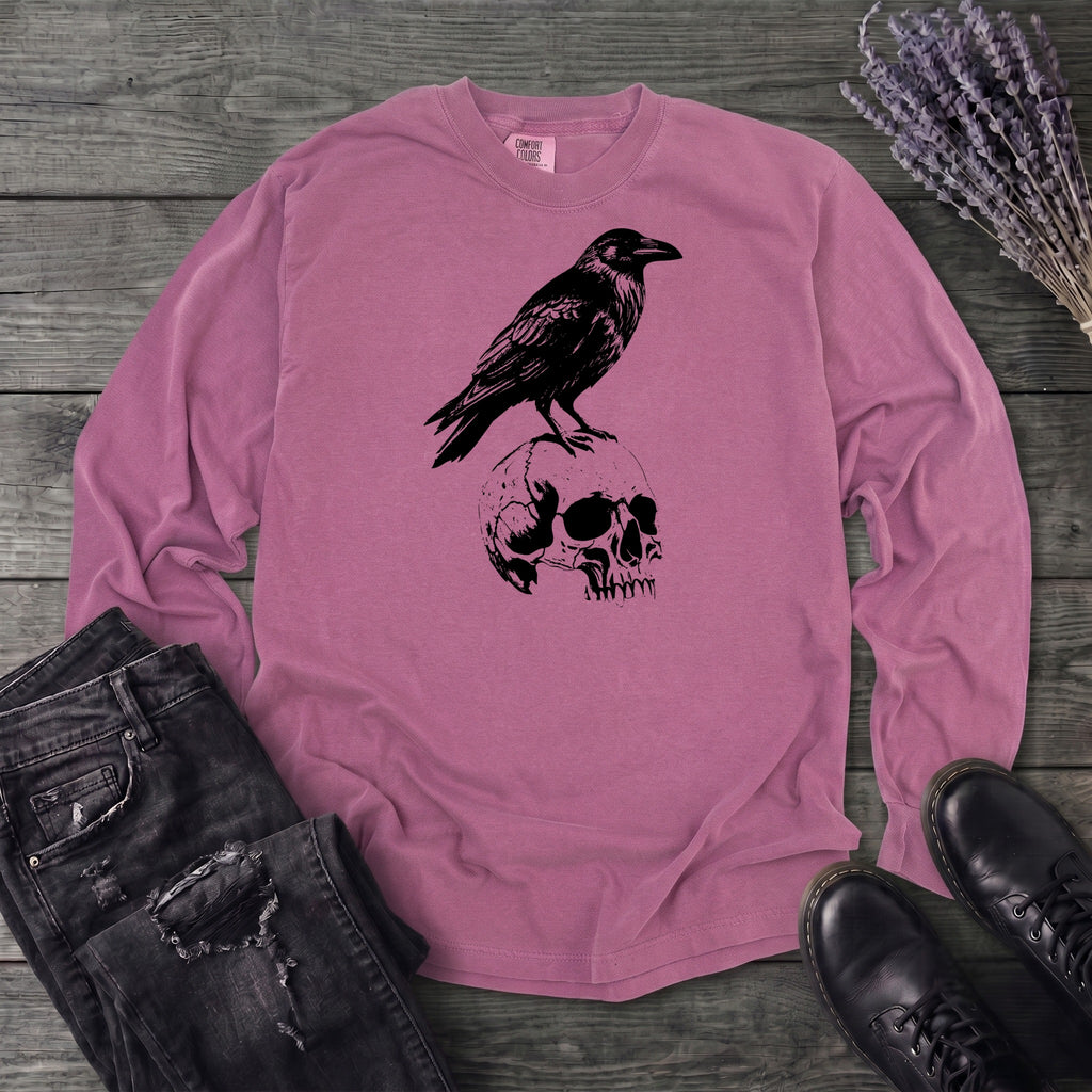 Classic Crow and Skull Long Sleeve T-Shirt