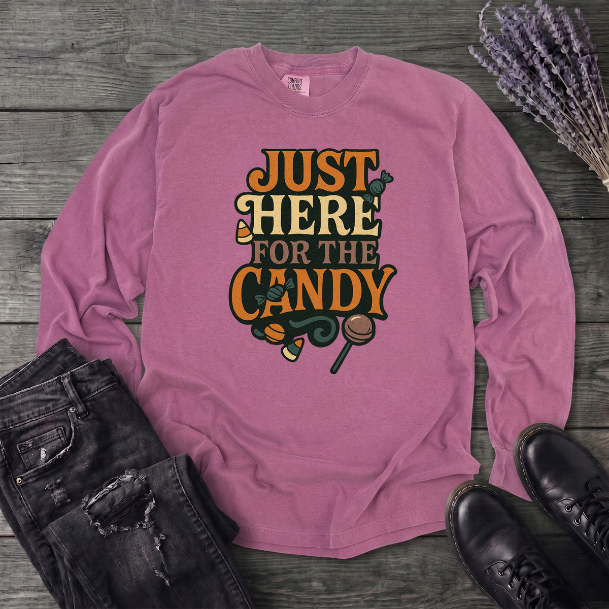 Just Here For The Candy Long Sleeve T-Shirt