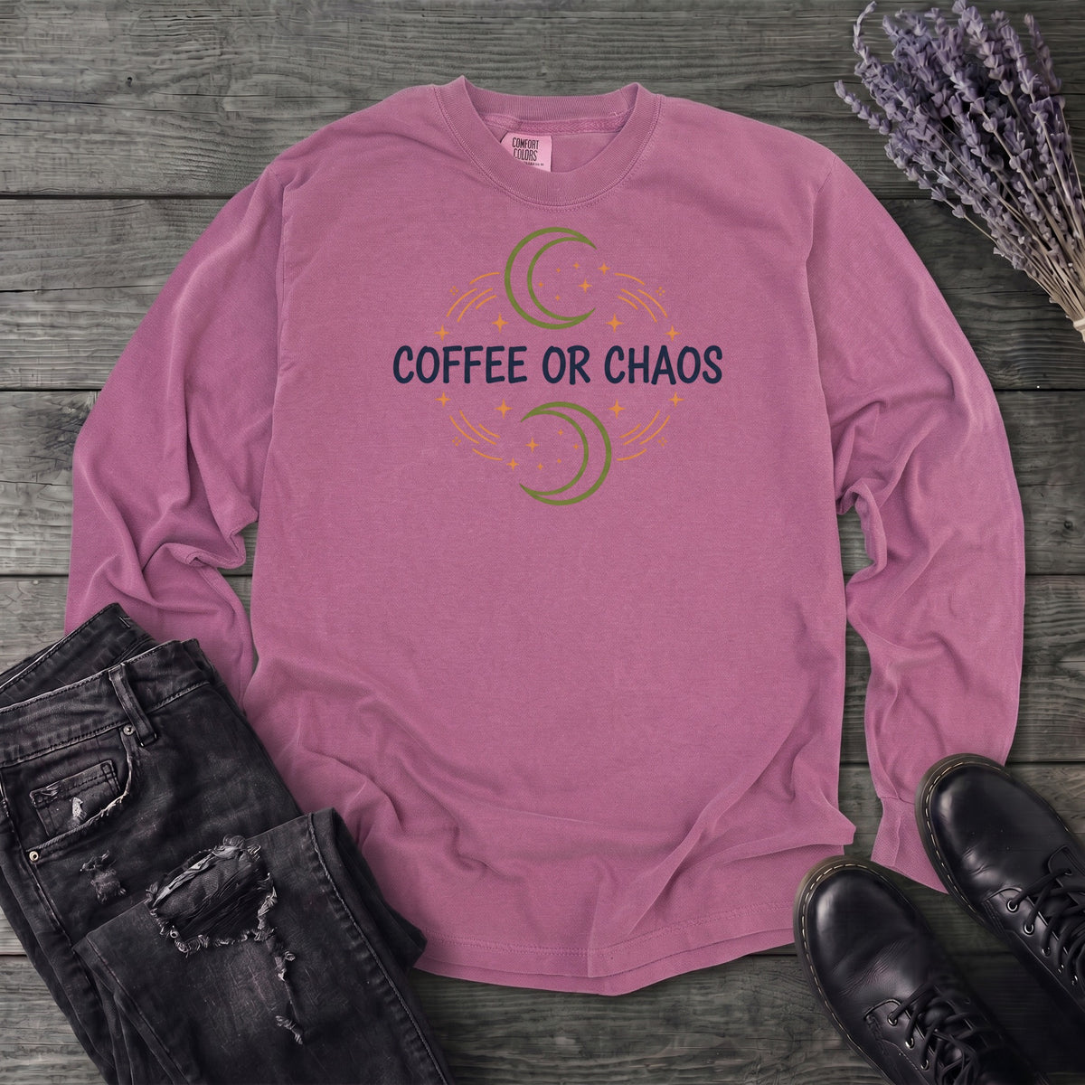 Coffee Or Chaos Long Sleeve T-Shirt