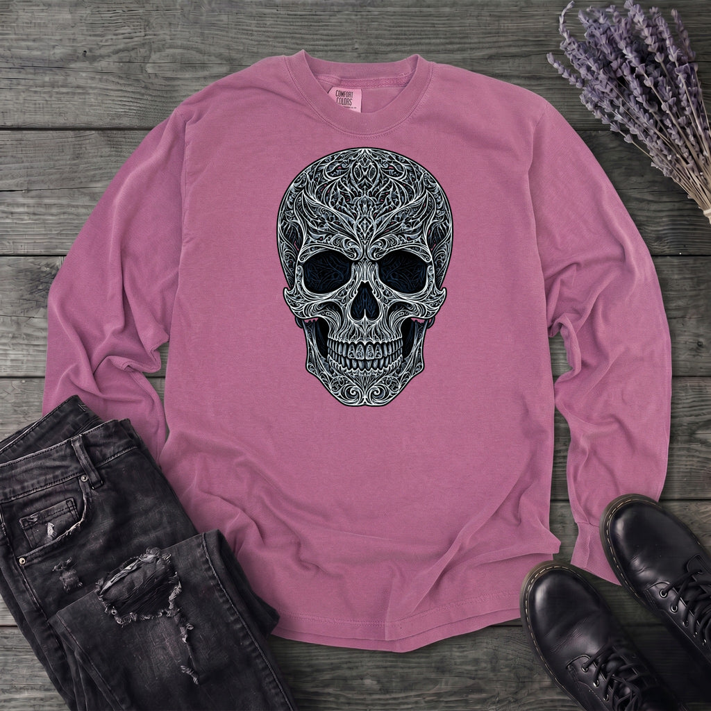 Filigree Skull Long Sleeve T-Shirt
