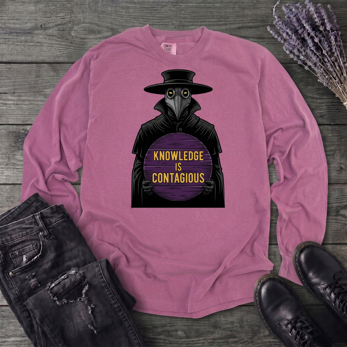 Plague Doctor Knowledge Is Contageous Long Sleeve T-Shirt