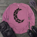 crescent moon black cats Long Sleeve T-Shirt