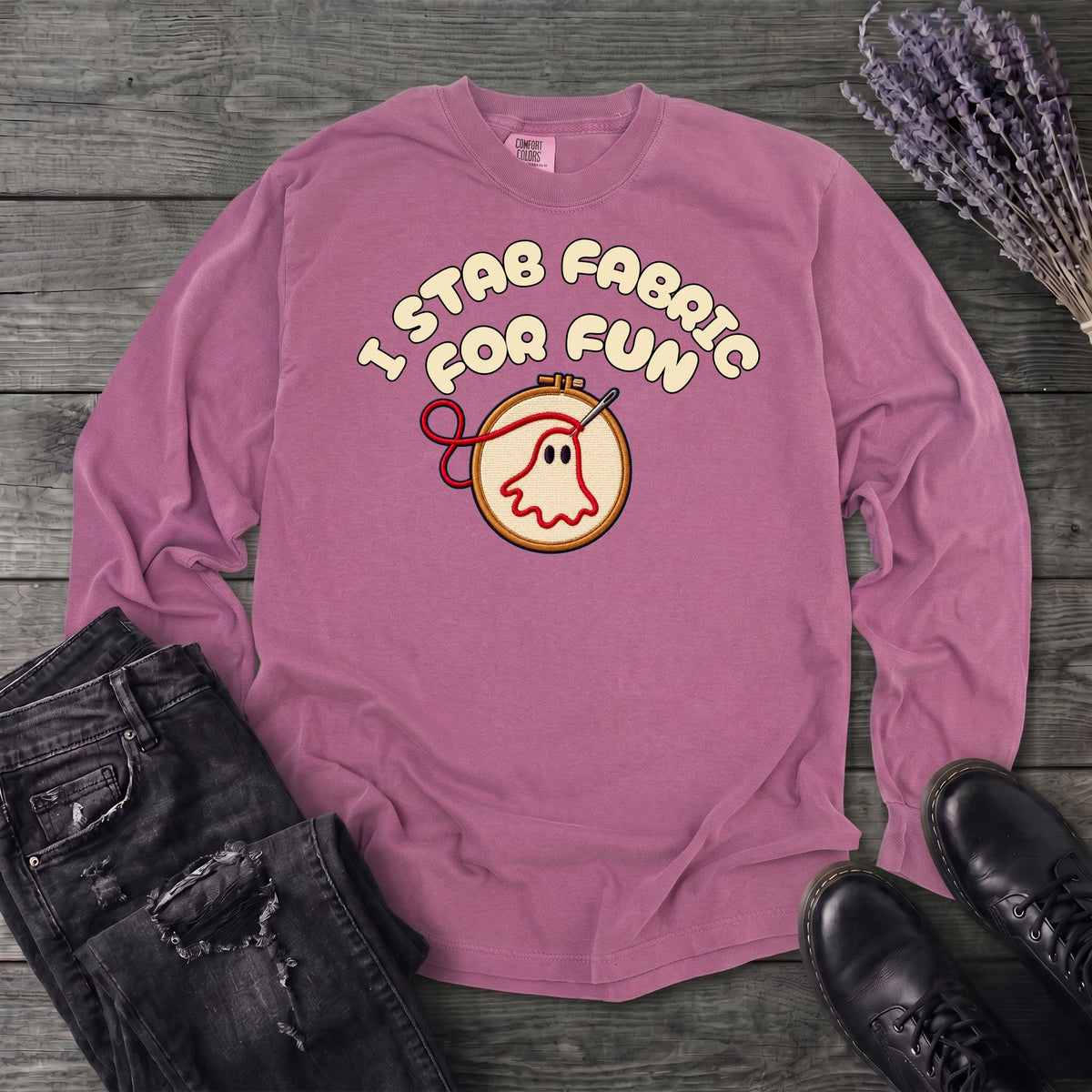 Stab Fabric Long Sleeve T-Shirt