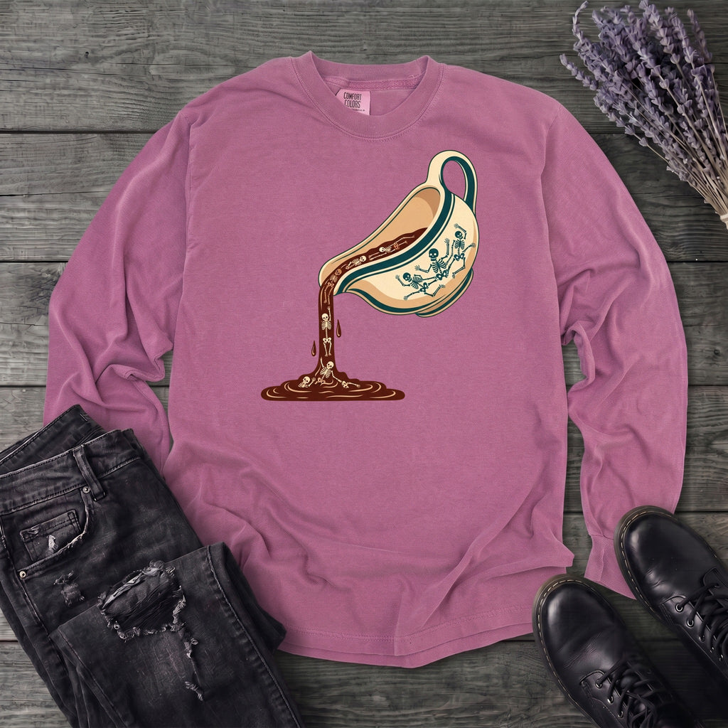 Skeleton Gravy Boat Long Sleeve T-Shirt