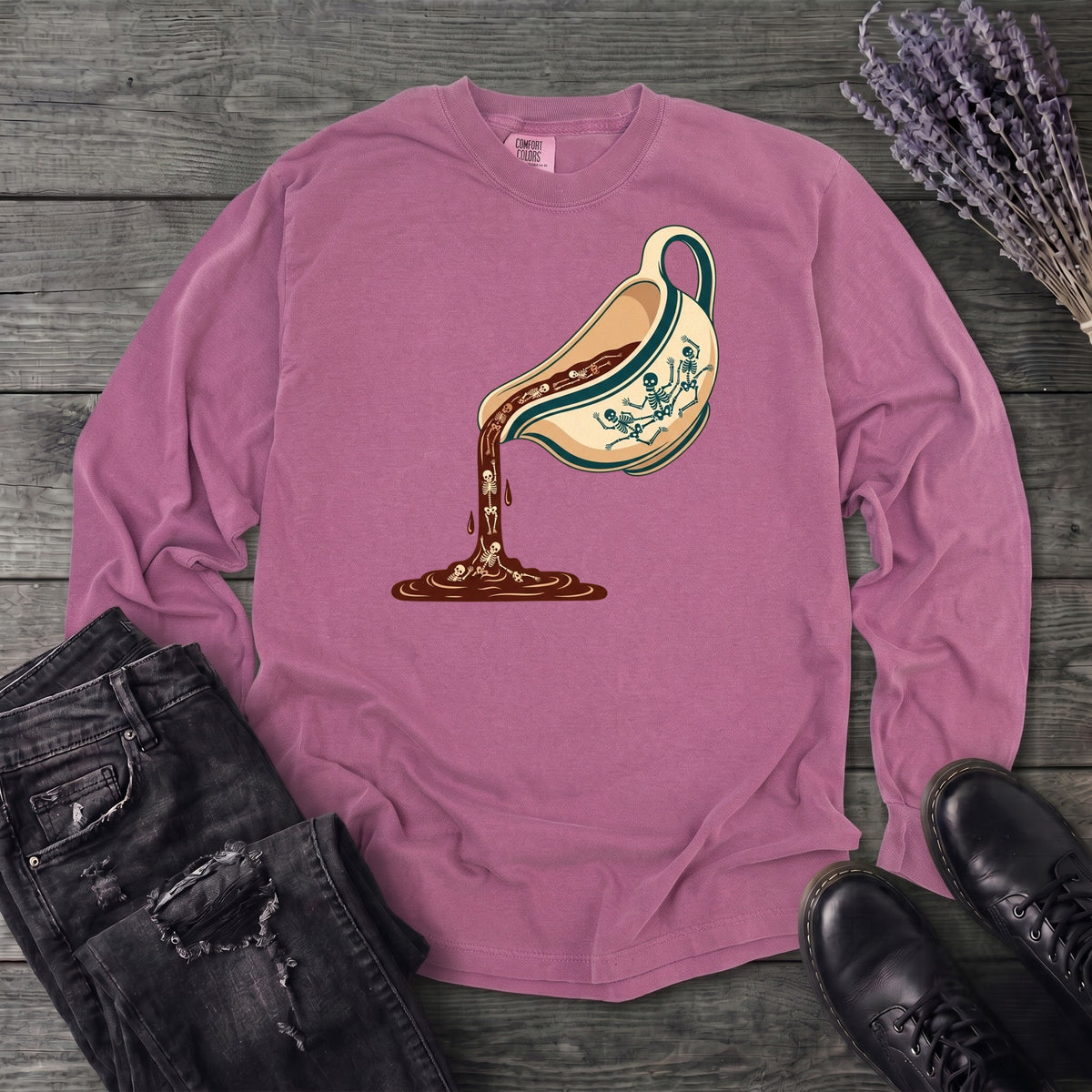 Skeleton Gravy Boat Long Sleeve T-Shirt