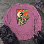 Skeleton Pumpkin Pie Grunge Long Sleeve T-Shirt