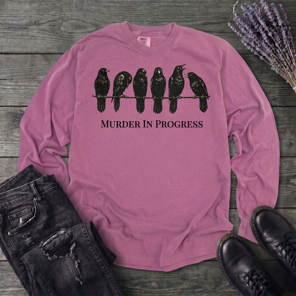 Murder In Progress Six Crows Long Sleeve T-Shirt