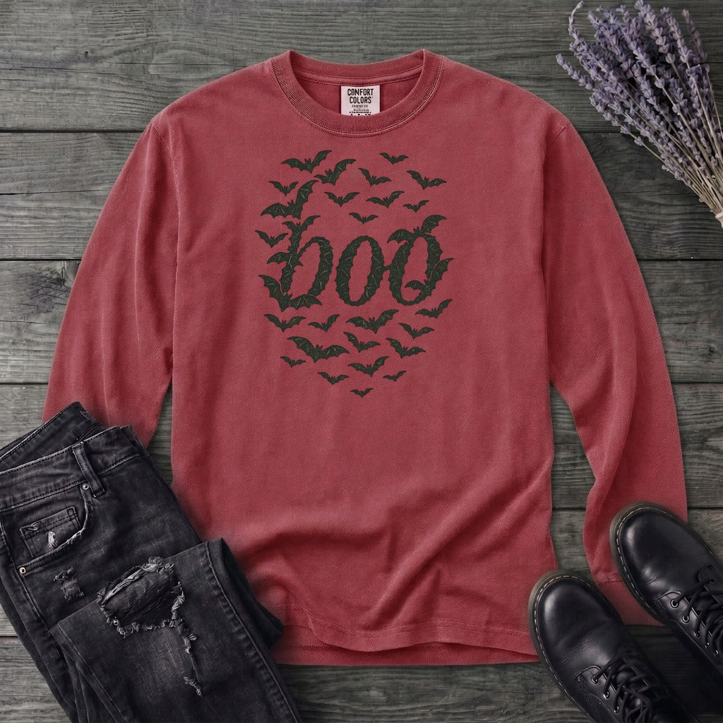 Bats Form Boo Long Sleeve T-Shirt