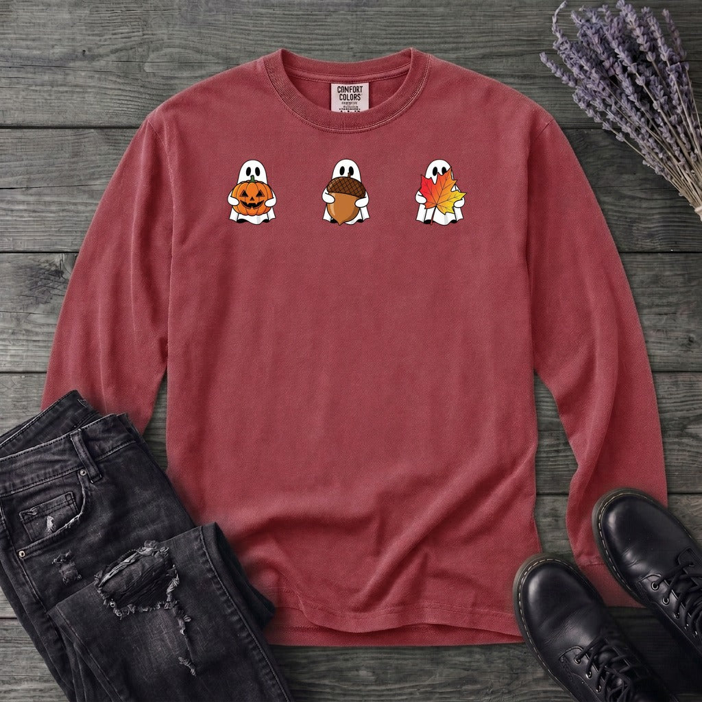 Ghosts Autumn Icons Long Sleeve T-Shirt