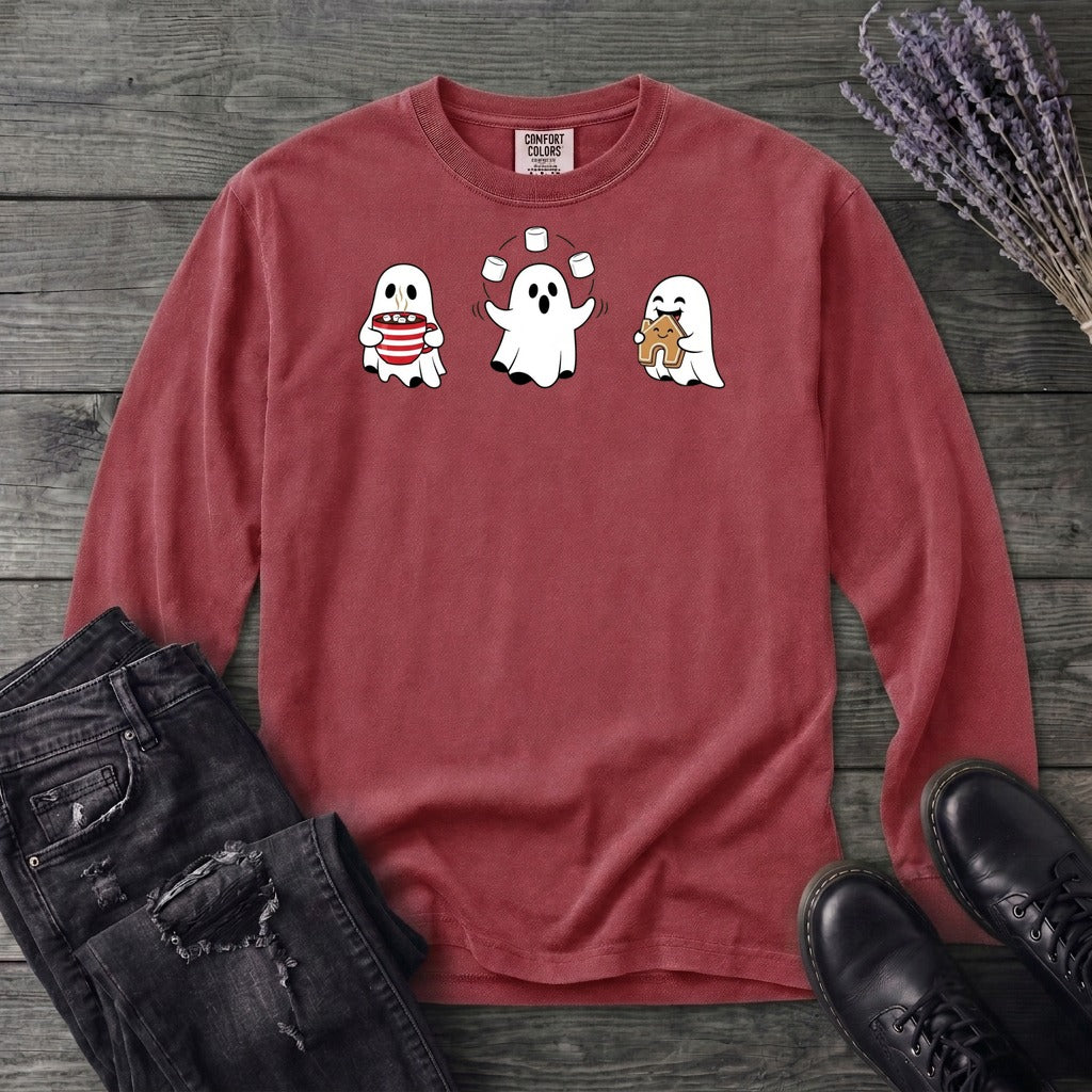Hot Cocoa Ghosts Long Sleeve T-Shirt