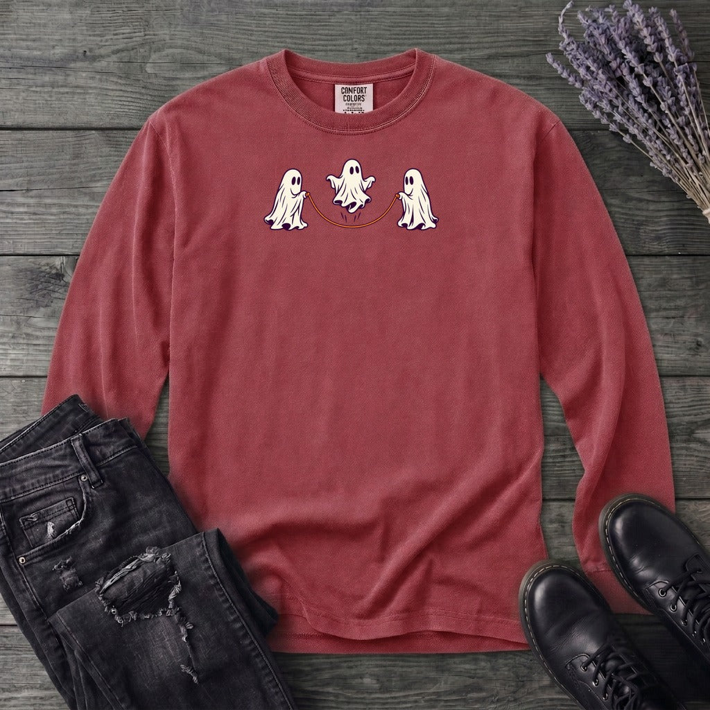 Jump Roping Ghosts Long Sleeve T-Shirt