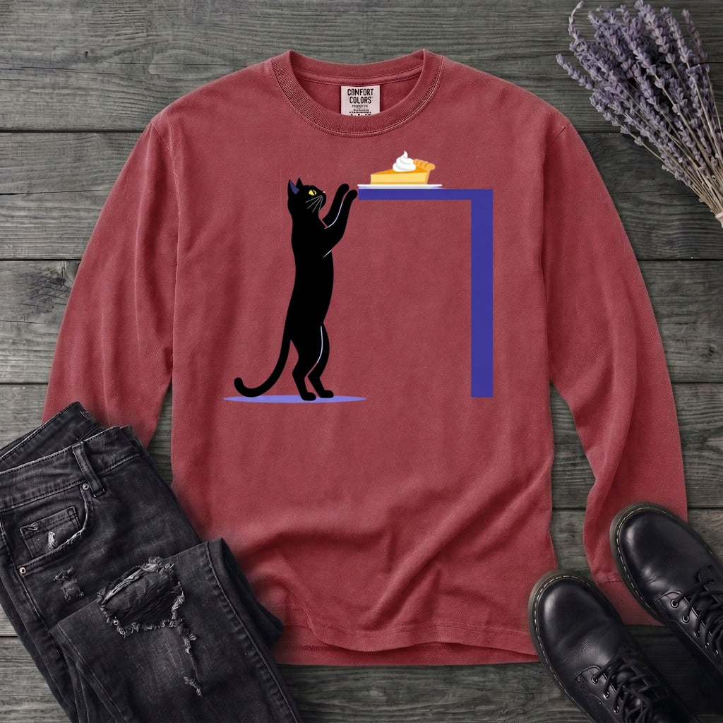 Black Cat Pumpkin Pie Long Sleeve T-Shirt