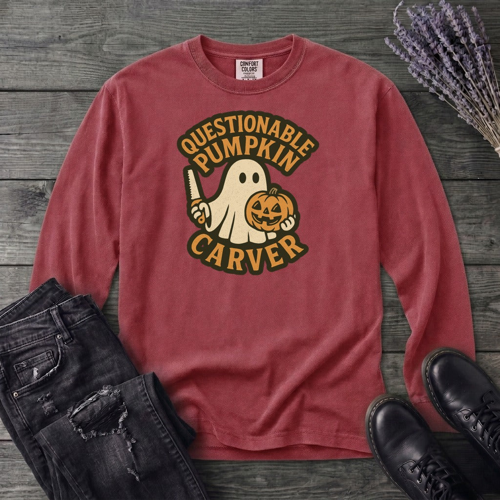 Questionable Pumpkin Carver Long Sleeve T-Shirt
