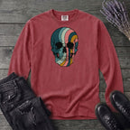 Psychedelic Striped Skull Long Sleeve T-Shirt