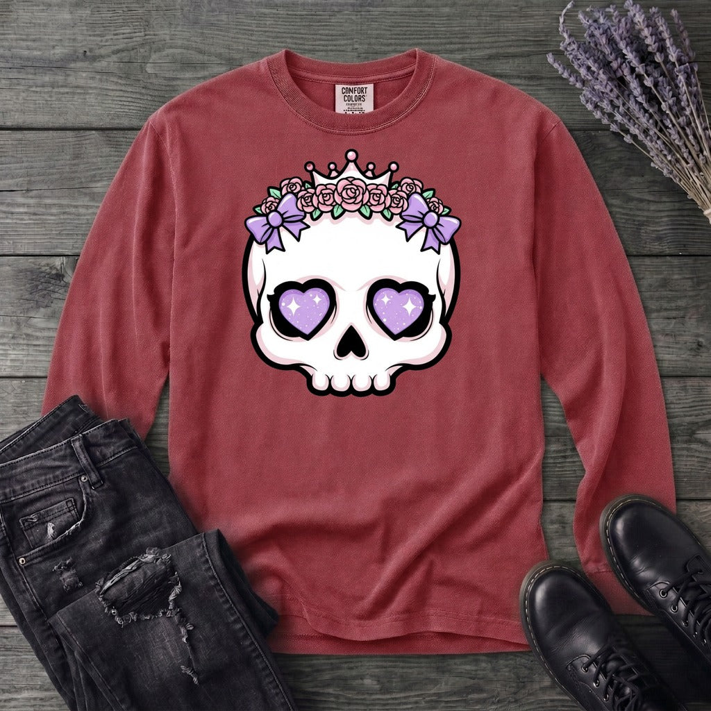 Cute Princess Skull Long Sleeve T-Shirt