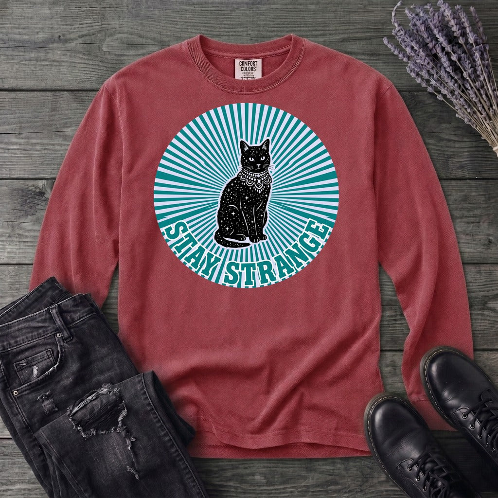 stay strange celestial cat Long Sleeve T-Shirt