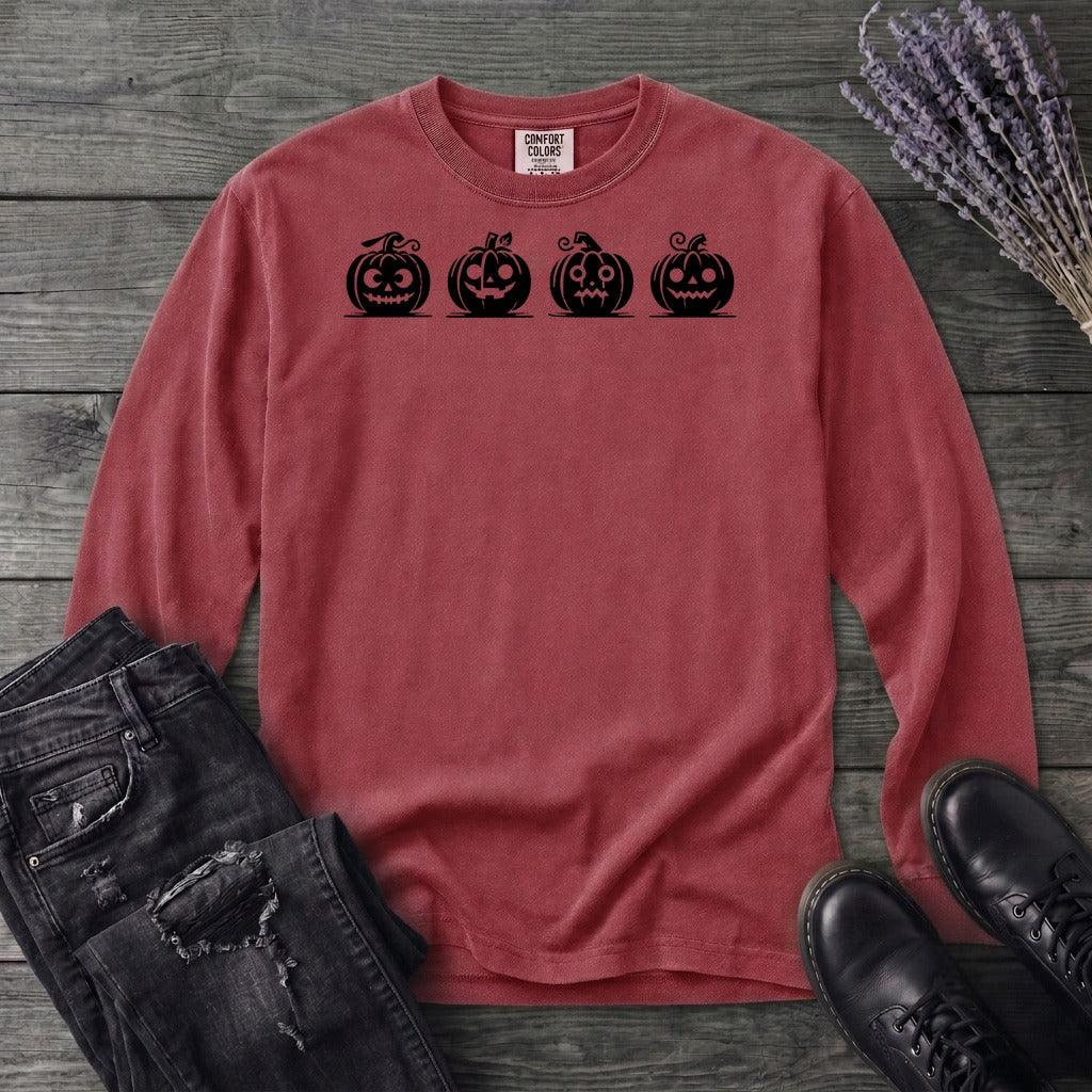 Four Jack-O-Lanterns Long Sleeve T-Shirt