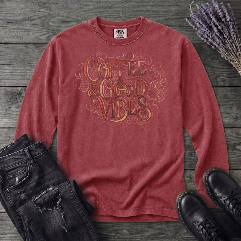 Coffee And Good Vibes Long Sleeve T-Shirt