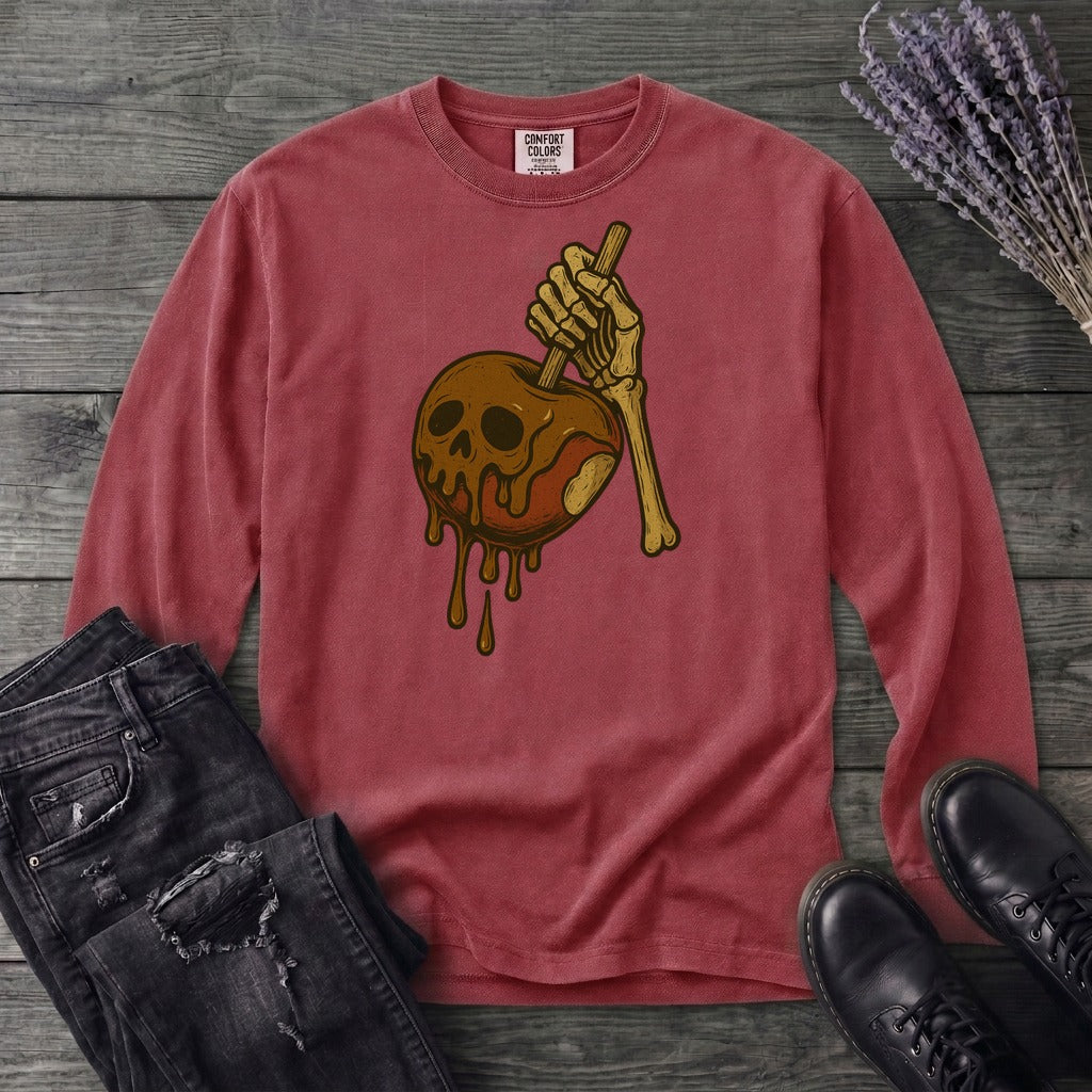 Caramel Apple Skull Long Sleeve T-Shirt