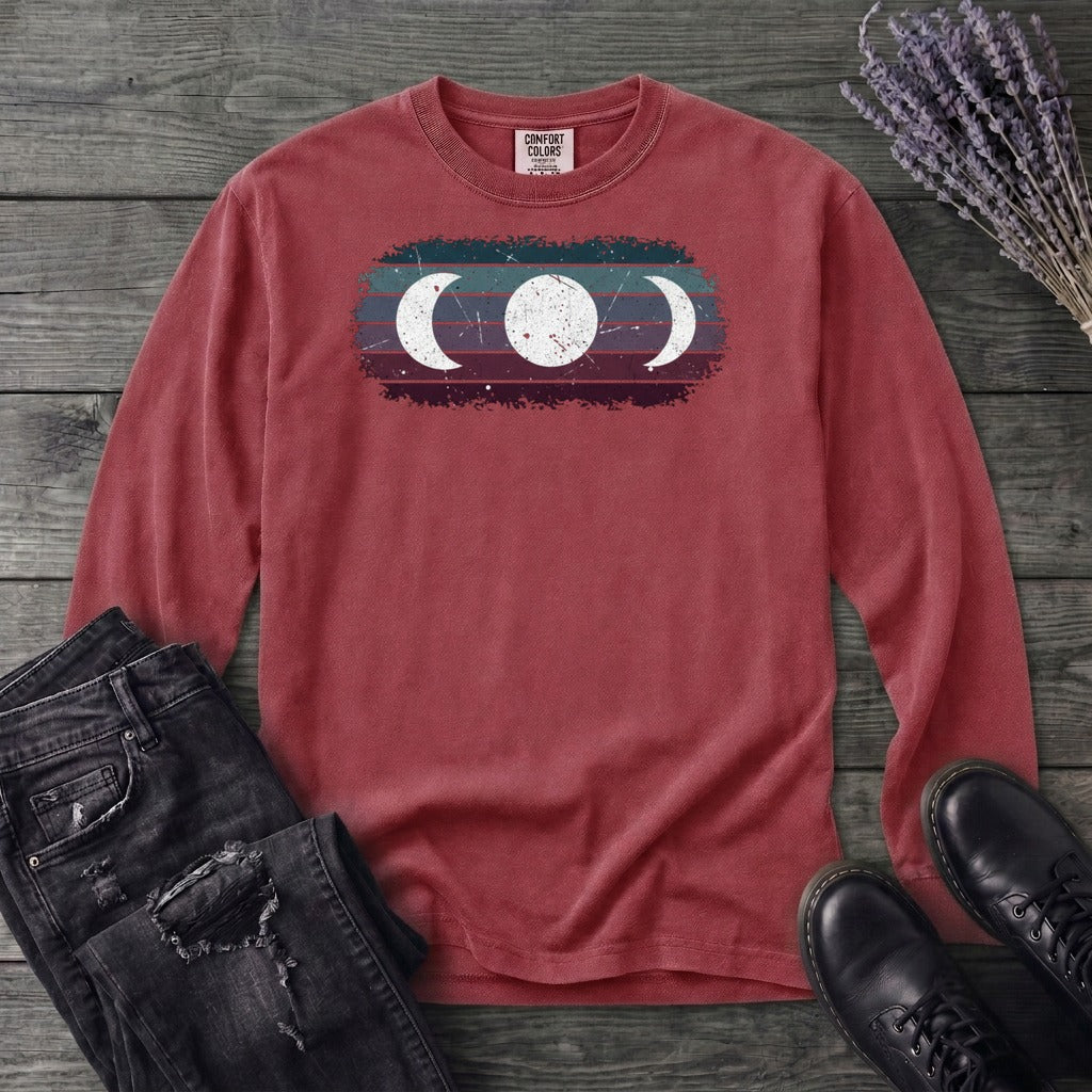 Grunge Moon Phase Trio Long Sleeve T-Shirt
