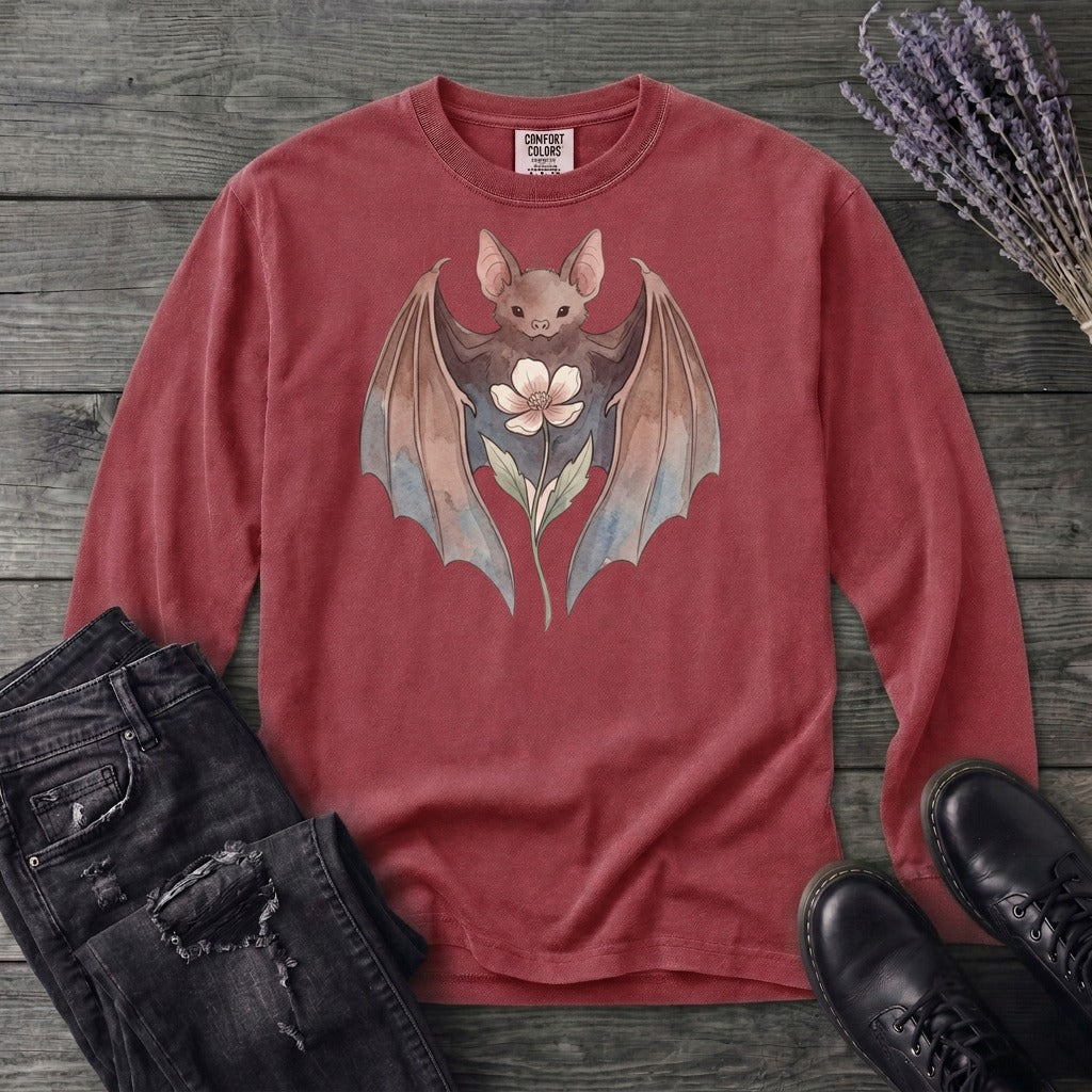Watercolor Bat Long Sleeve T-Shirt