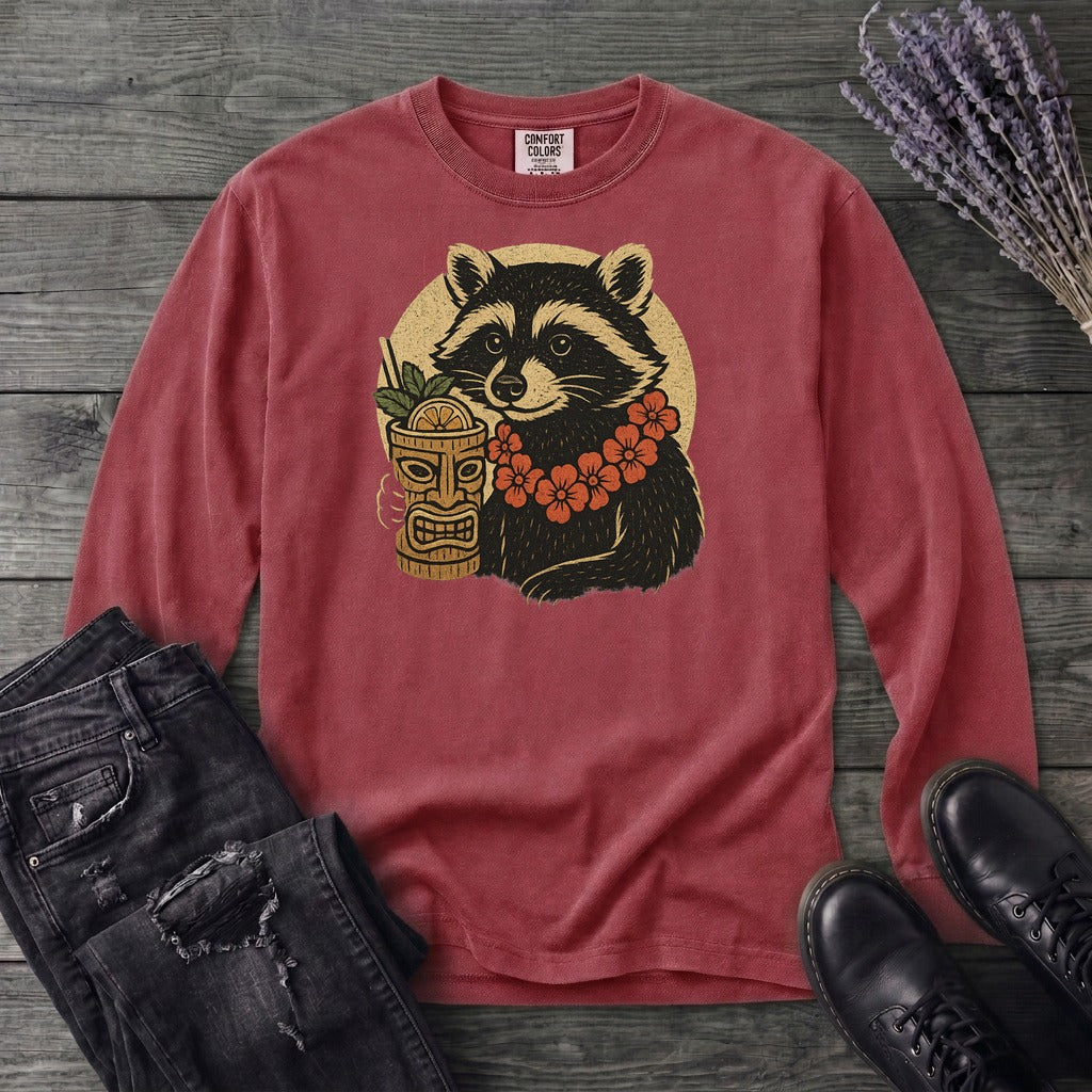 Raccoon Tiki Long Sleeve T-Shirt