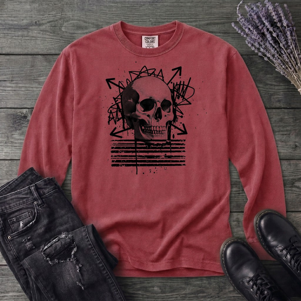 Grunge Skull Long Sleeve T-Shirt