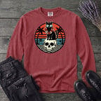 Tropical Cat and Skull Long Sleeve T-Shirt
