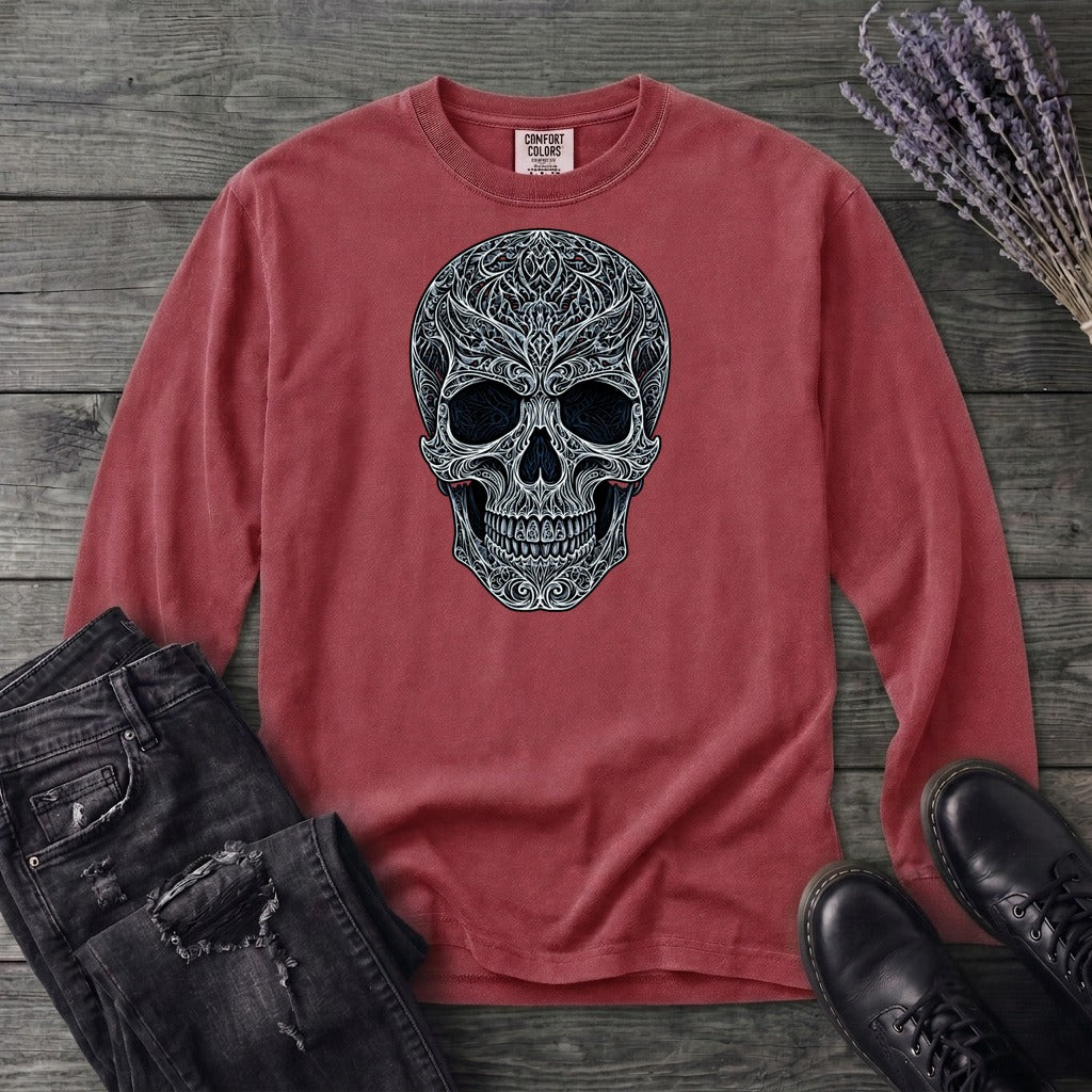 Filigree Skull Long Sleeve T-Shirt