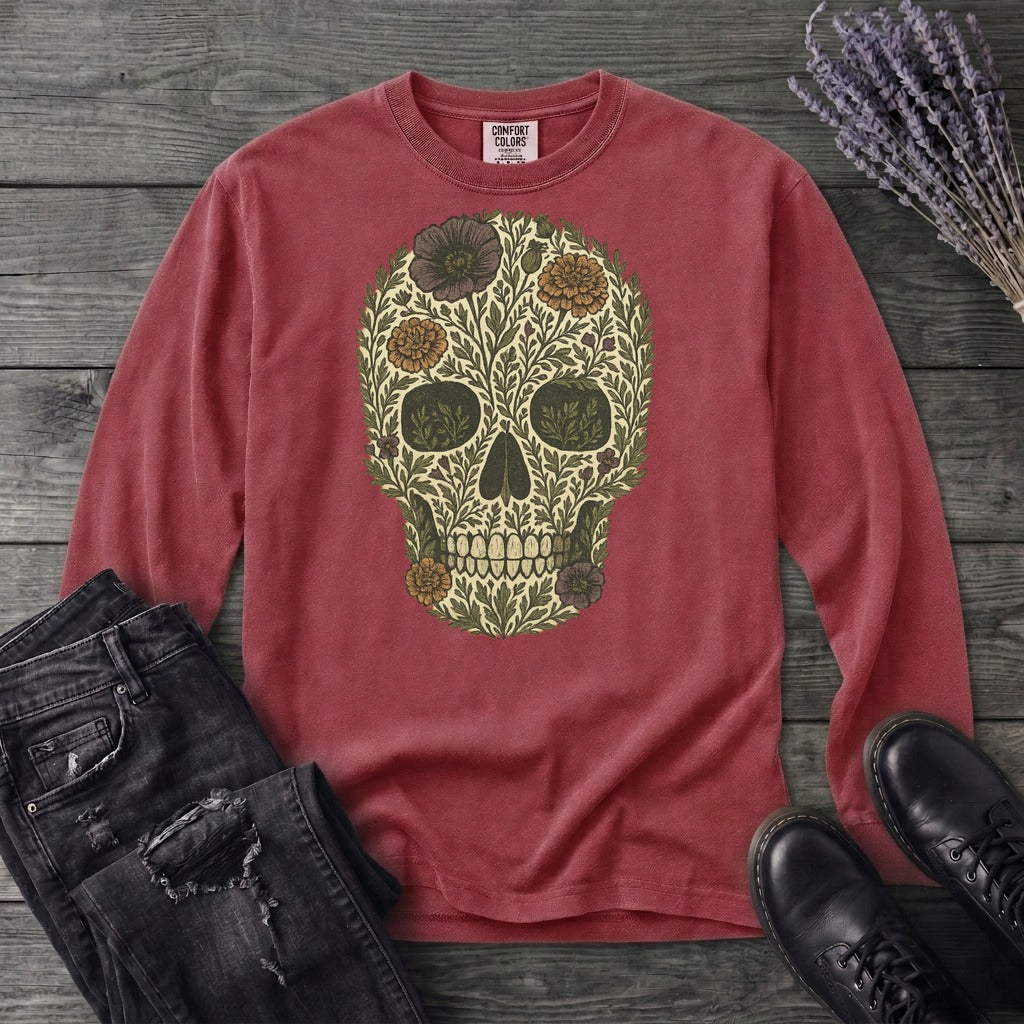 Wildflower Skull Long Sleeve T-Shirt
