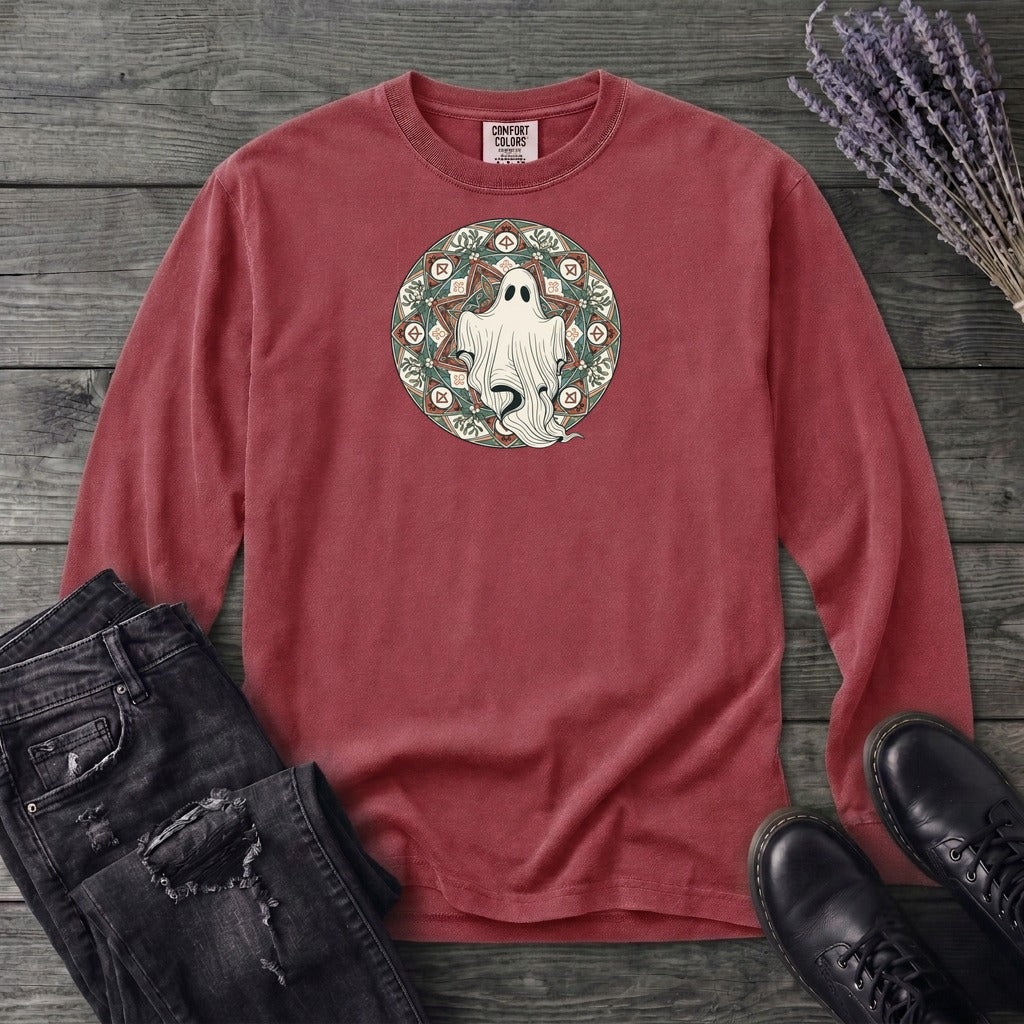 Boho Ghost Mandala Long Sleeve T-Shirt