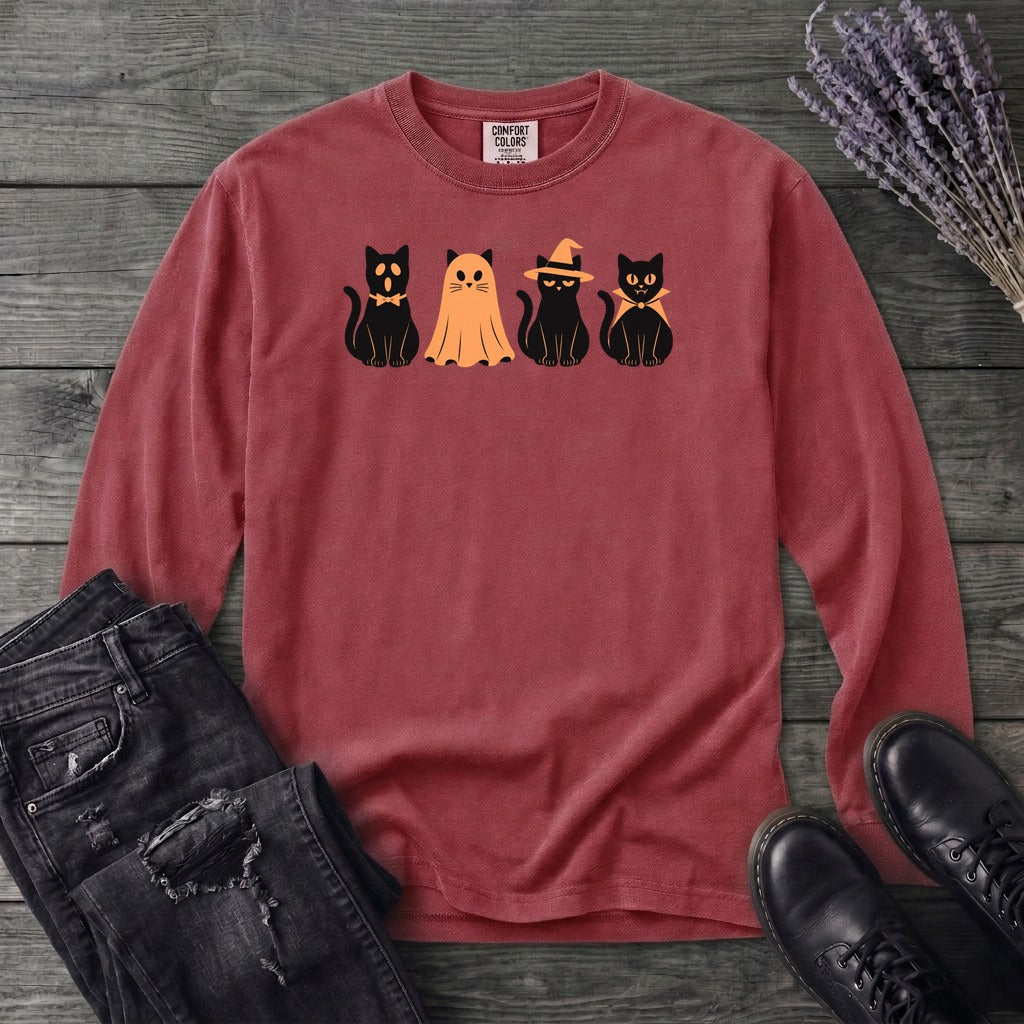 Black Cat Costume Party Long Sleeve T-Shirt
