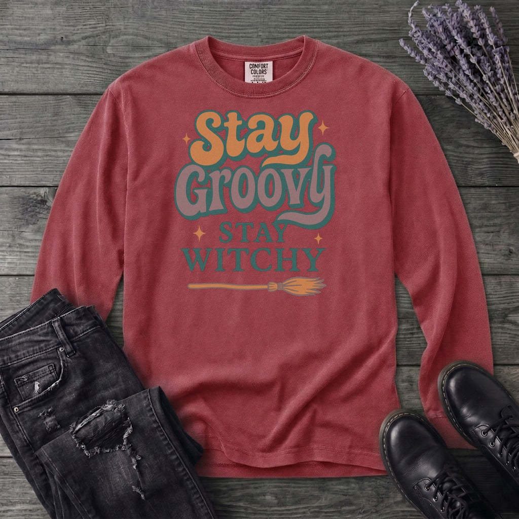 Stay Groovy Stay Witchy Long Sleeve T-Shirt
