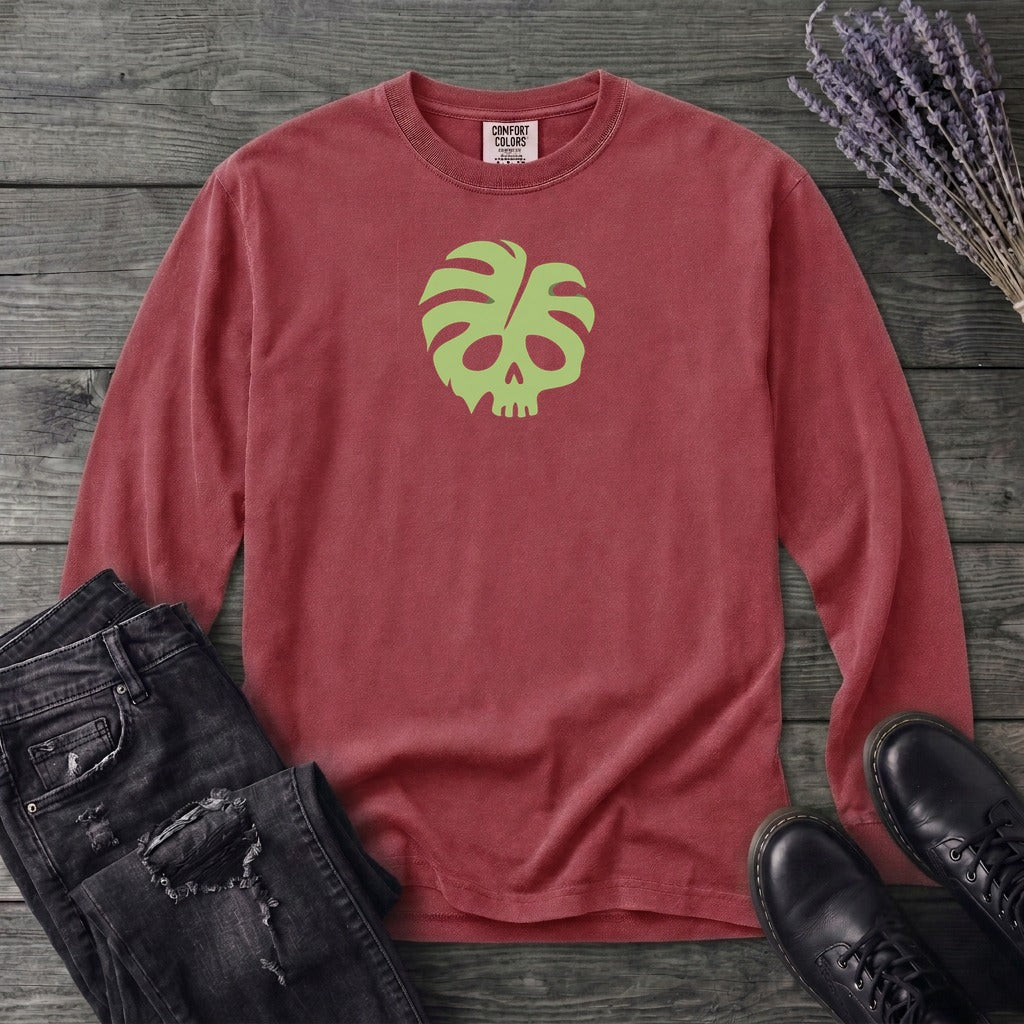 Monstera Skull Long Sleeve T-Shirt